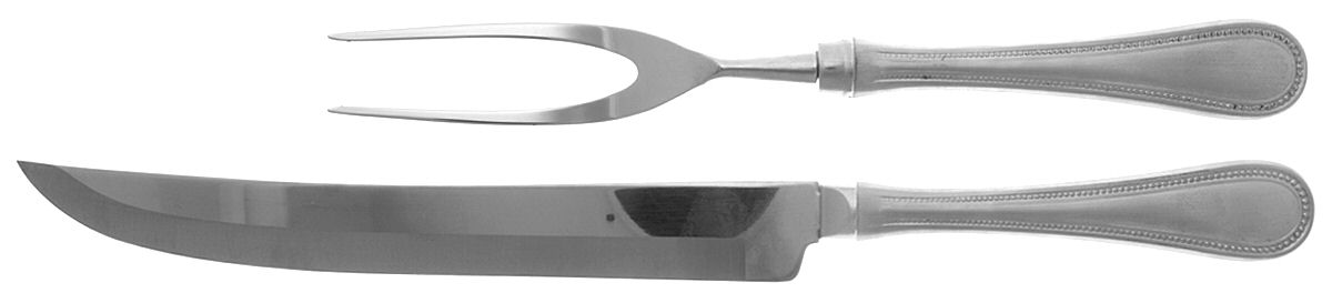 Beaded Antique (Stainless-Cutlery) Large 2-Piece Roast Carving Set w/Stainless Blade by Towle Silver-1