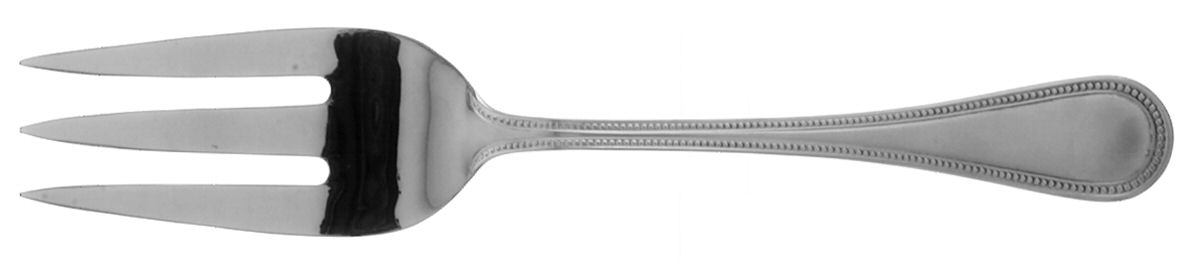 Beaded Antique (Stainless-Cutlery) Large Solid Cold Meat Serving Fork by Towle Silver-1