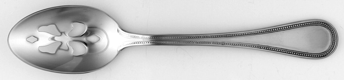 Beaded Antique (Stainless-Cutlery) Pierced Tablespoon (Serving Spoon) by Towle Silver-1
