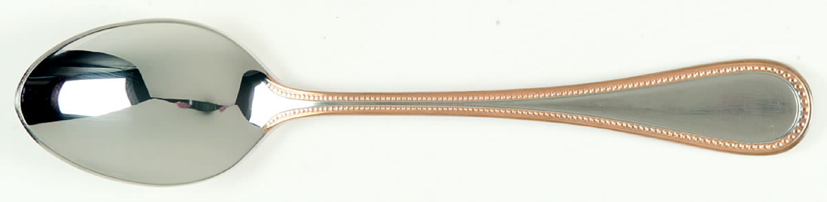 Beaded Antique Gold(Stainless, Gold Accent, Gls) Place/Oval Soup Spoon by Towle Silver-1