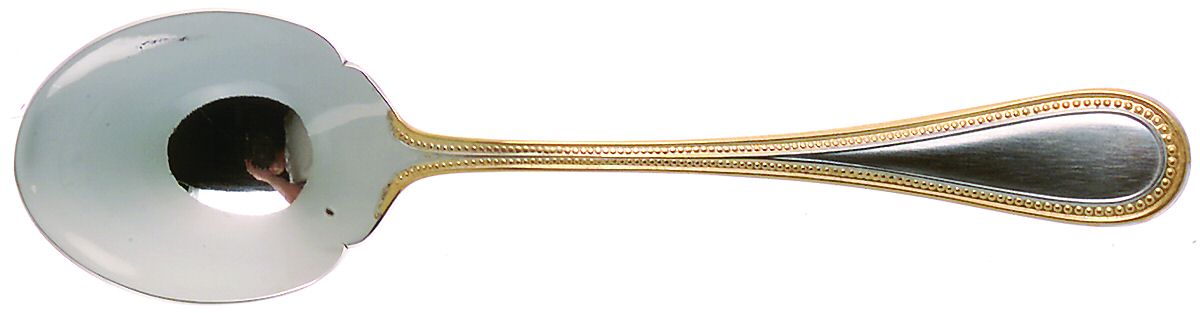 Beaded Antique Gold(Stainless, Gold Accent, Gls) Sugar Spoon by Towle Silver-1