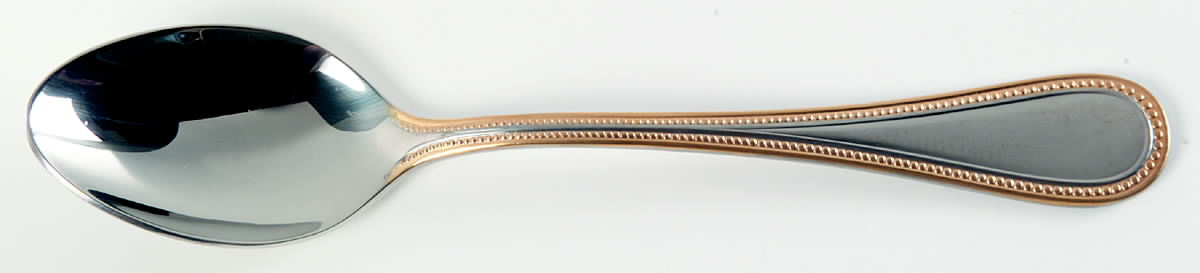 Beaded Antique Gold (Stainless, Gold Accent, Satn) Place/Oval Soup Spoon by Towle Silver-1