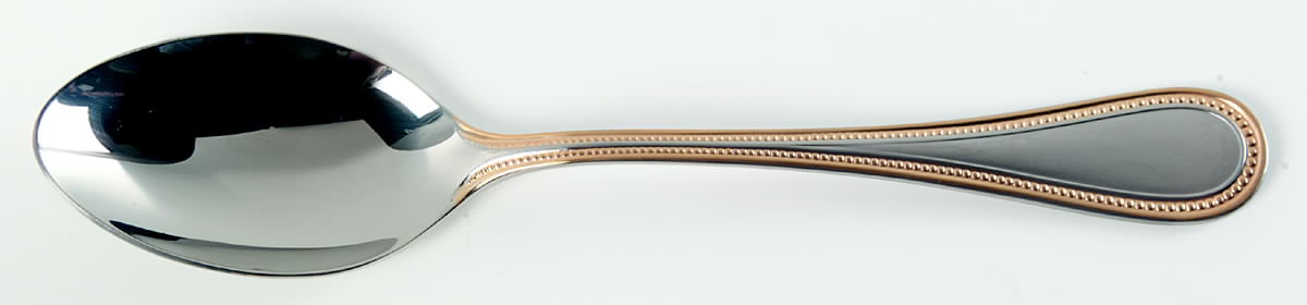 Beaded Antique Gold (Stainless, Gold Accent, Satn) Tablespoon (Serving Spoon) by Towle Silver-1