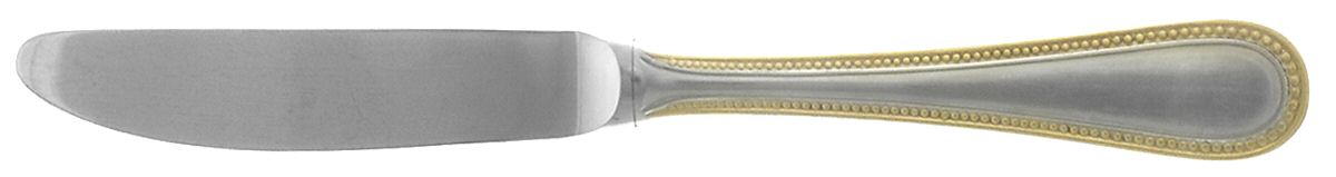 Beaded Antique Gold (Stainless, Gold Accent, Satn) Butter Spreader/Youth Knife Stainless Blade by Towle Silver-1