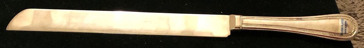 Beaded Antique (Silverplate, 1977) Wedding Cake Knife with Stainless Blade by Towle Silver-1