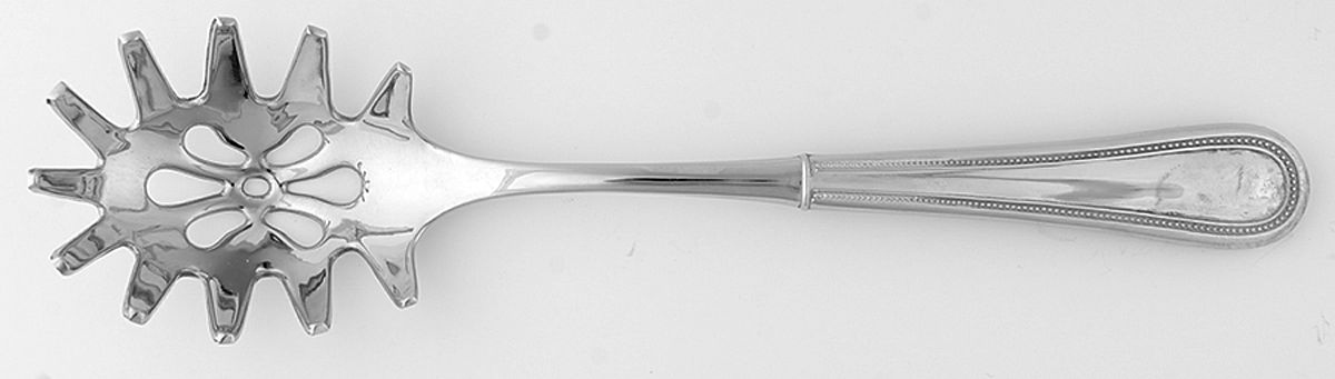 Beaded Antique (Silverplate, 1977) Pasta Server with Silverplate Bowl by Towle Silver-1