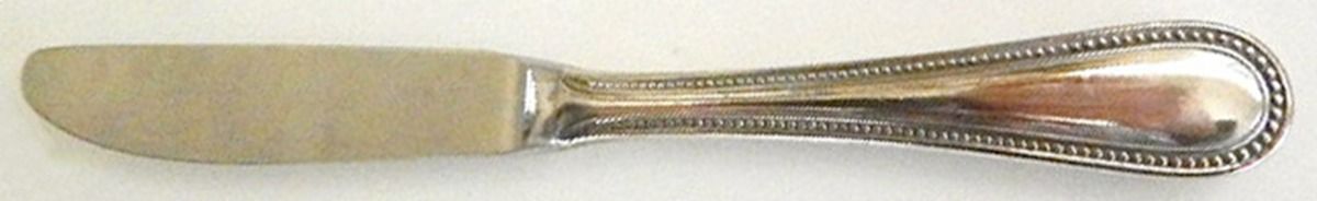 Beaded Antique (Silverplate, 1977) Modern Hollow Butter Spreader (Stainless) by Towle Silver-1