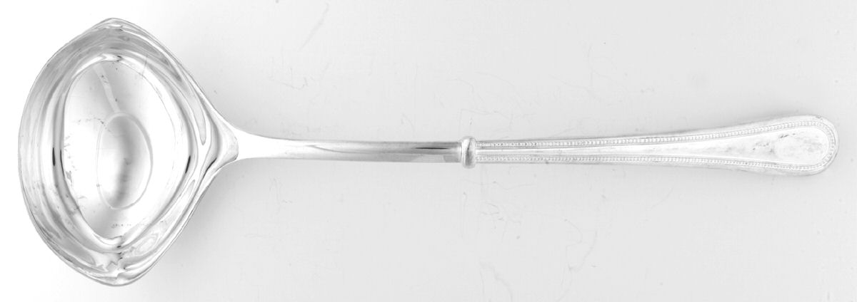 Beaded Antique (Silverplate, 1977) Punch Ladle with Silverplate Bowl by Towle Silver-1
