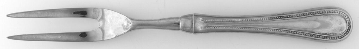 Beaded Antique (Silverplate, 1977) Large Stainless-Prong Roast Carving Fork by Towle Silver-1