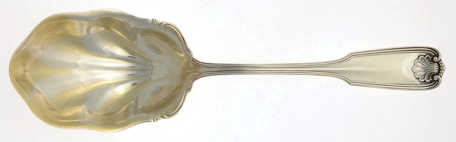 Benjamin Franklin (Sterling, 1904, T-Lion, No Mono) Solid Salad Serving Spoon by Towle Silver-1