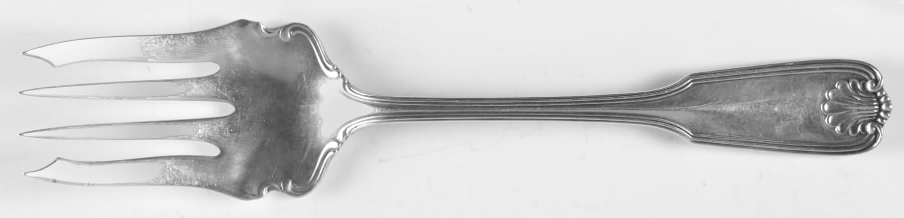 Benjamin Franklin (Sterling, 1904, T-Lion, No Mono) Large Solid Cold Meat Serving Fork by Towle Silver-1
