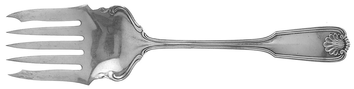 Benjamin Franklin (Sterling, 1904, T-Lion, No Mono) Large Solid Fish Serving Fork by Towle Silver-1