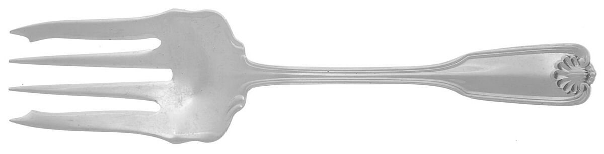 Benjamin Franklin (Sterling, 1904, T-Lion, No Mono) Small Solid Cold Meat Serving Fork by Towle Silver-1
