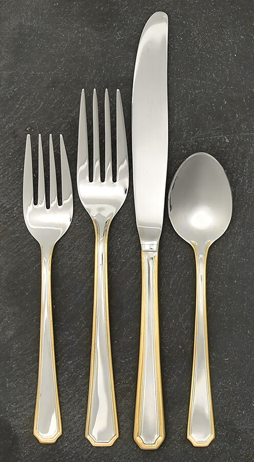 Beacon Hill (Stainless, Gold Accent) 4 Piece Place Setting by Towle Silver-1