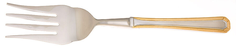 Beacon Hill (Stainless, Gold Accent) Cold Meat Fork Large, Stainless Tines HC by Towle Silver-1
