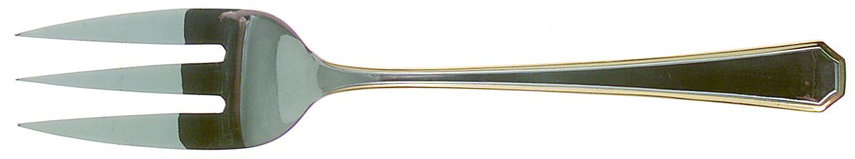 Beacon Hill (Stainless, Gold Accent) Medium Solid Cold Meat Serving Fork by Towle Silver-1