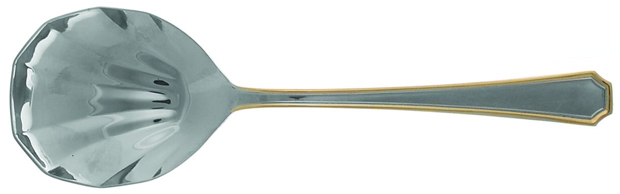 Beacon Hill (Stainless, Gold Accent) Solid Serving Spoon by Towle Silver-1