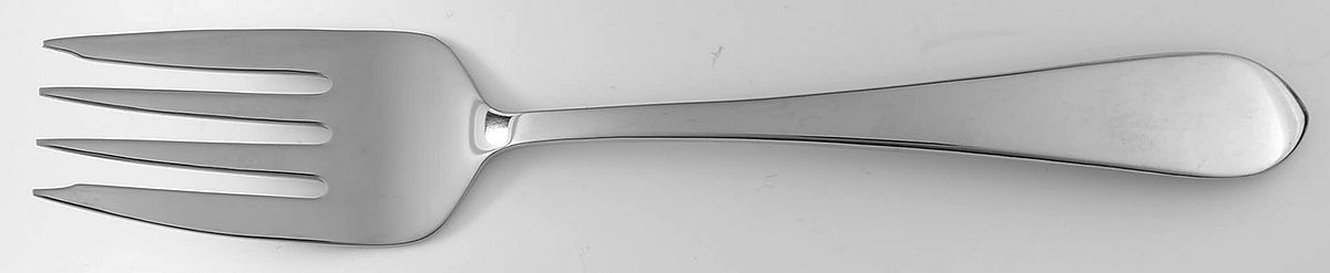 Boston Antique (Stainless, Glossy) Medium Continental Solid Serving Cold Meat Fork by Towle Silver-1