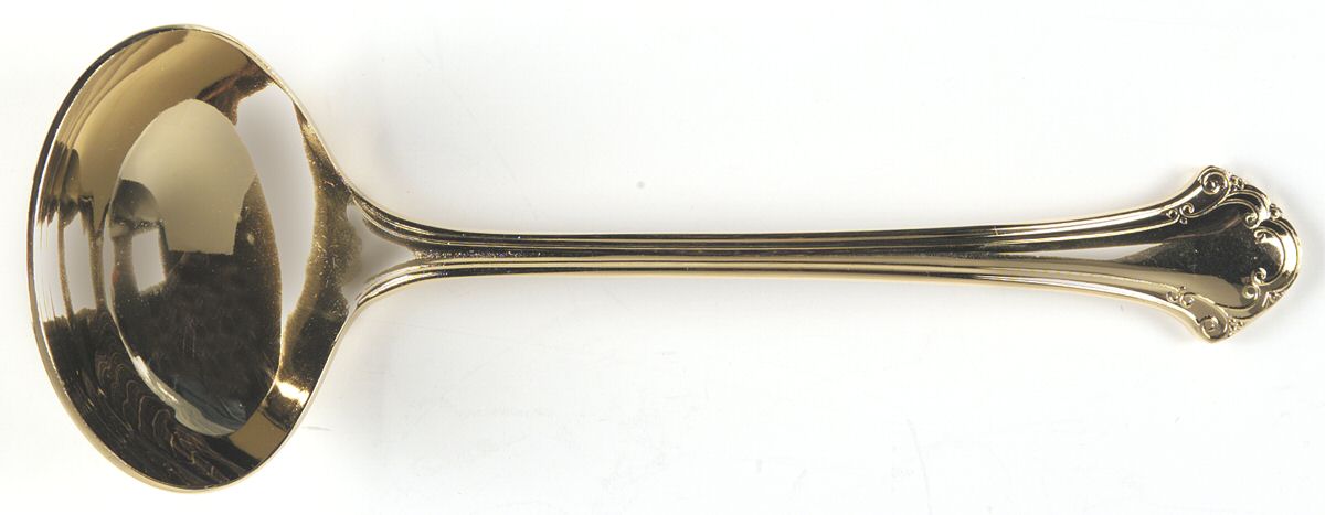 Boston Chippendale Gold (Gold Electroplate) Solid Gravy Ladle by Towle Silver-1