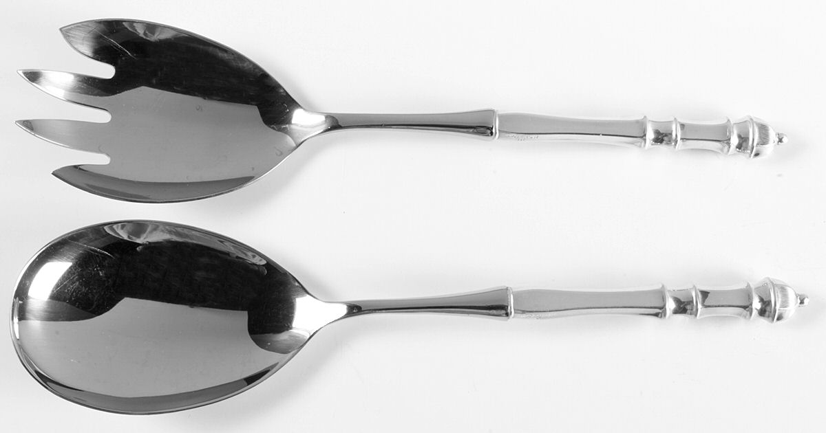 Carpenter Hall (Sterling, 1975) 2 Pc Salad Set with Stainless Bowl by Towle Silver-1
