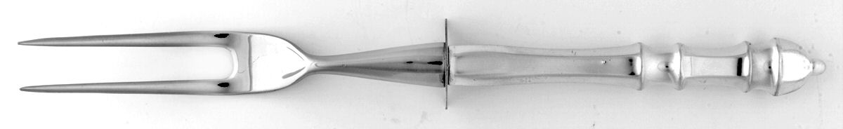 Carpenter Hall (Sterling, 1975) Small Steak Carving Fork with Stainless Prongs by Towle Silver-1