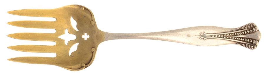 Cambridge (Sterling, 1880) Large Solid Tined Sardine Serving Fork by Towle Silver-1
