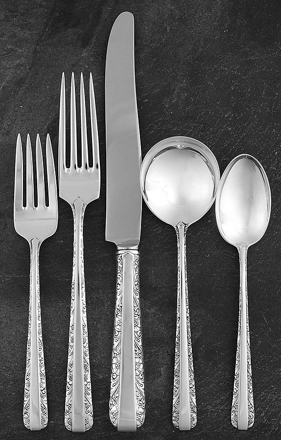 Candlelight (Sterling, 1934, No Monos) 5 Piece Dinner Size Setting by Towle Silver-1