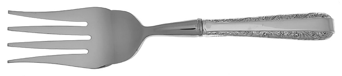 Candlelight (Sterling, 1934, No Monos) Cold Meat Fork Large, Stainless Tines HC by Towle Silver-1