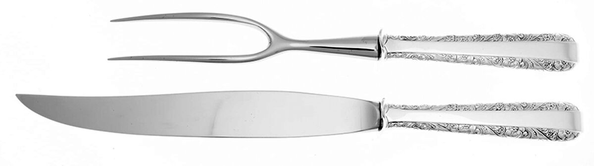 Candlelight (Sterling, 1934, No Monos) (2 Pc) Small Carving Set w/Sterling Guard by Towle Silver-1