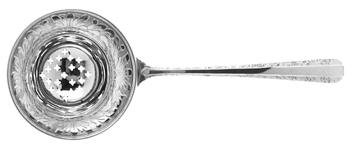 Candlelight (Sterling, 1934, No Monos) Individual Overcup Tea Strainer with Silverplate Bowl by Towle Silver-1
