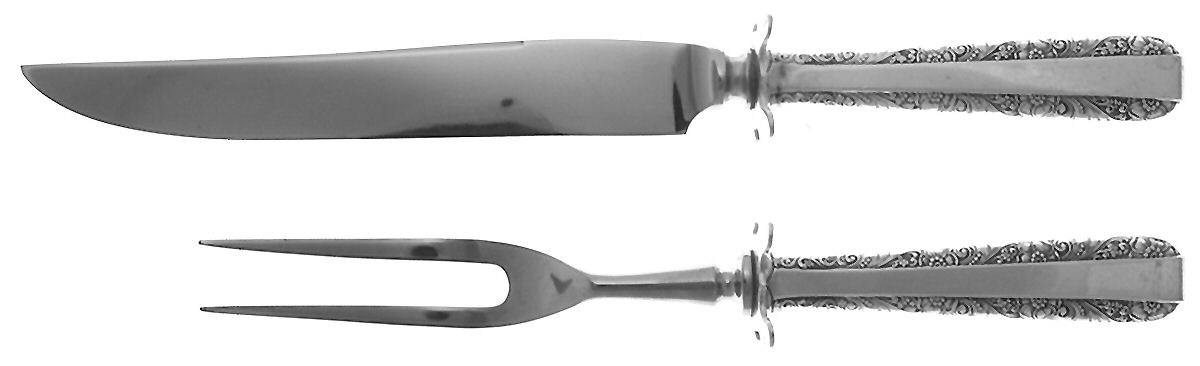 Candlelight (Sterling, 1934, No Monos) 2 Piece Small Carving Set W/ Sterling Guard by Towle Silver-1