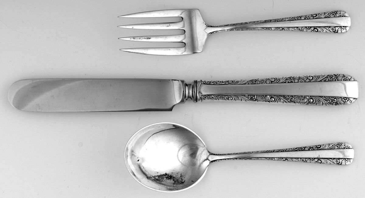 Candlelight (Sterling, 1934, No Monos) BABY SET-3PC (BF,BS & BK) by Towle Silver-1
