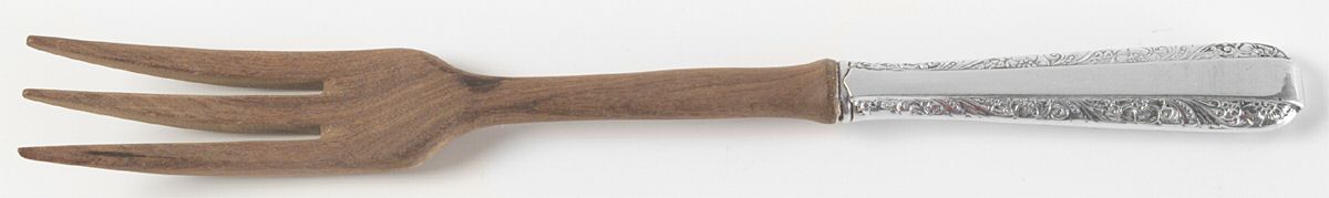 Candlelight (Sterling, 1934, No Monos) Salad Serving Fork Wooden Prongs by Towle Silver-1