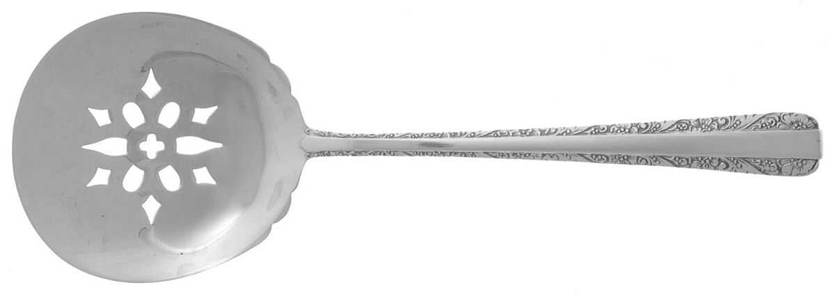 Candlelight (Sterling, 1934, No Monos) Solid Bon Bon Spoon with Pierced Bowl by Towle Silver-1