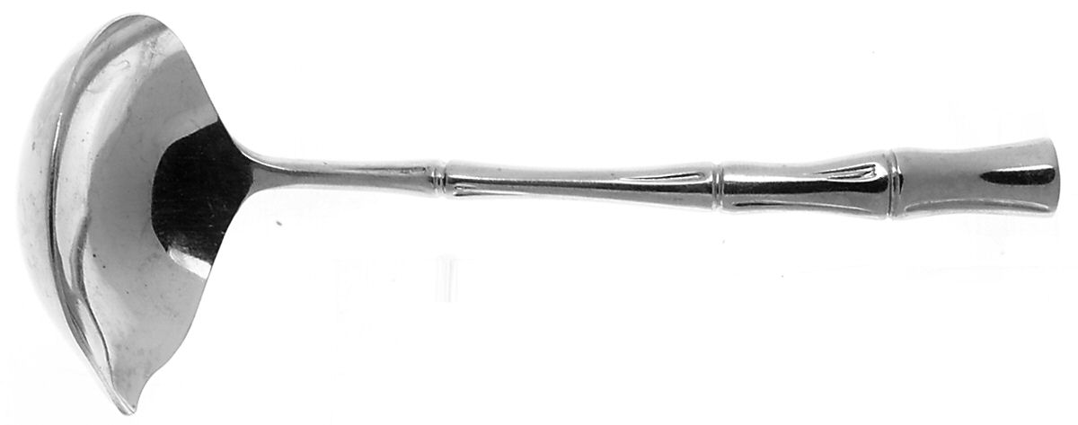 Cane (Stainless, Glossy Finish) Solid Gravy Ladle by Towle Silver-1