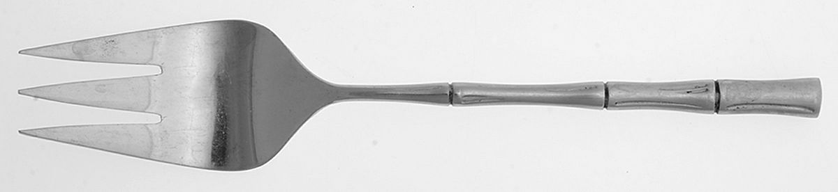 Cane (Stainless, Glossy Finish) Medium Solid Cold Meat Serving Fork by Towle Silver-1