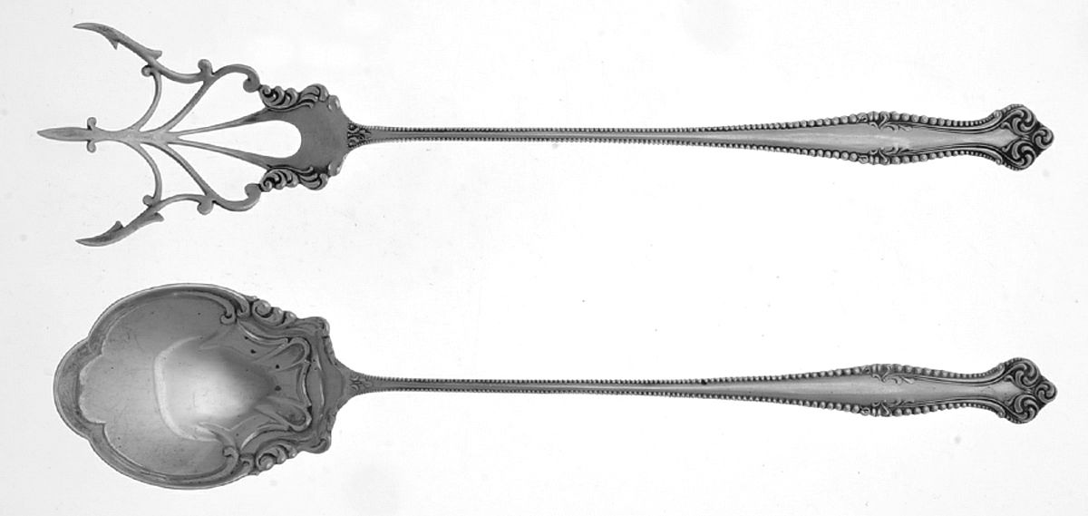 Canterbury (Sterling, 1893) 2 Pc Large Lettuce Serving Set by Towle Silver-1