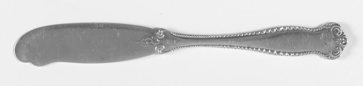 Canterbury (Sterling, 1893) Large Flat Handle Butter Spreader by Towle Silver-1