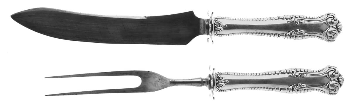 Canterbury (Sterling, 1893) Small Stainless Blade 2-Piece Steak Carving Set by Towle Silver-1