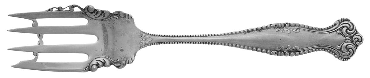 Canterbury (Sterling, 1893) Large Solid Cold Meat Serving Fork by Towle Silver-1