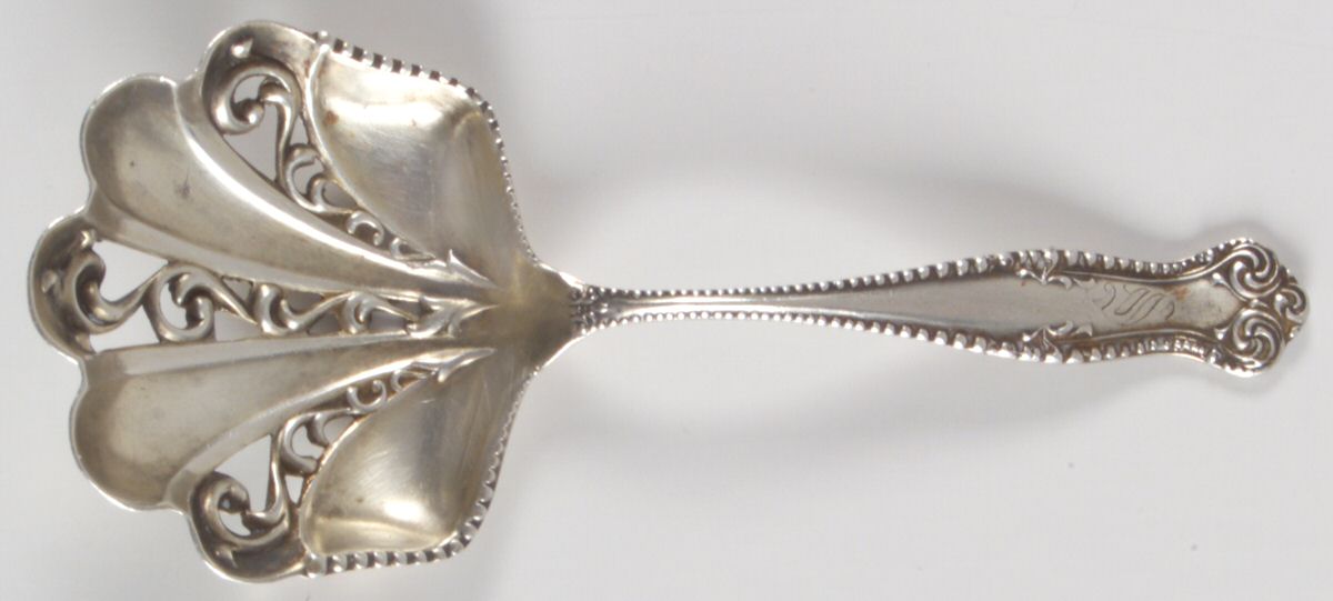 Canterbury (Sterling, 1893) Pierced Almond Spoon by Towle Silver-1