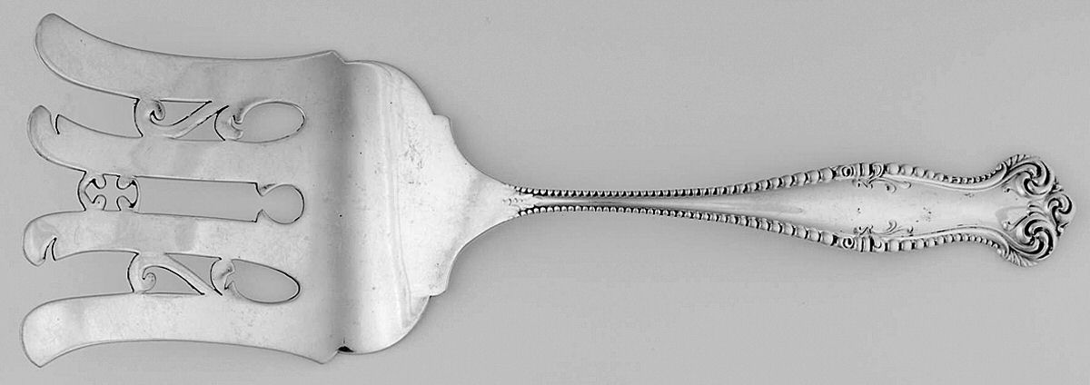 Canterbury (Sterling, 1893) 4 Prong Large Solid Asparagus Serving Fork by Towle Silver-1