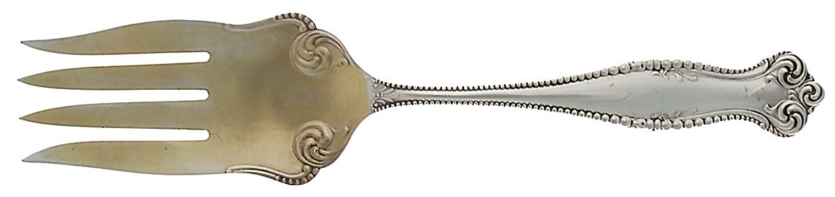 Canterbury (Sterling, 1893) Medium Solid Cold Meat Serving Fork by Towle Silver-1