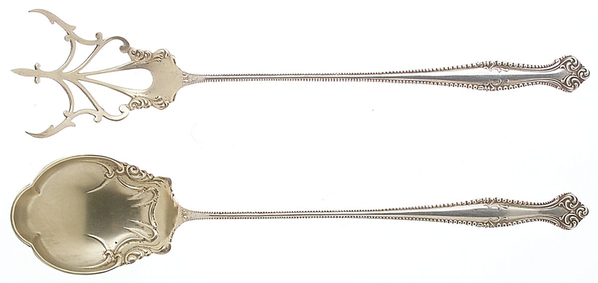 Canterbury (Sterling, 1893) 2 Pc Large Lettuce Serving Set by Towle Silver-1
