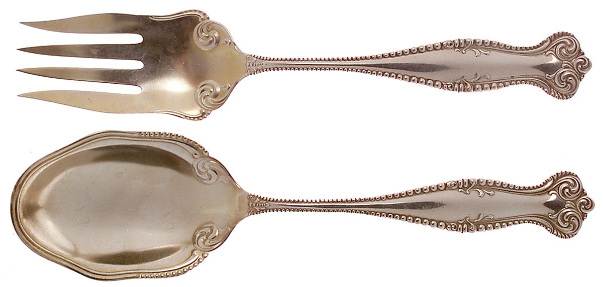 Canterbury (Sterling, 1893) (2 Pc) Solid Salad Set by Towle Silver-1