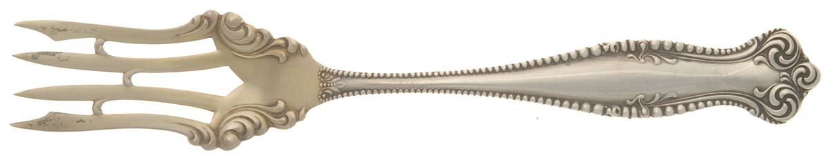 Canterbury (Sterling, 1893) Small Solid Cold Meat Serving Fork by Towle Silver-1