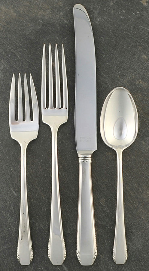 Cascade (Sterling, 1933, No Monograms) 4 Piece Place Size Setting by Towle Silver-1