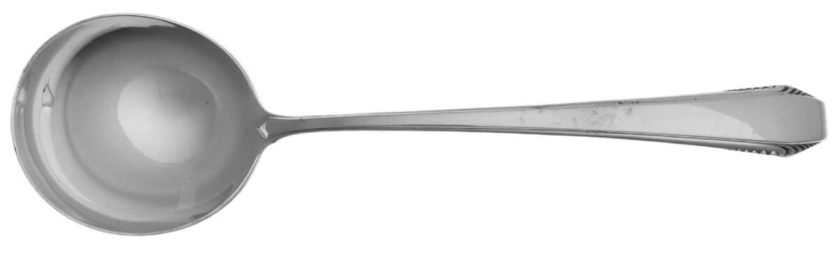 Cascade (Sterling, 1933, No Monograms) Round Bowl Soup Spoon (Gumbo) by Towle Silver-1