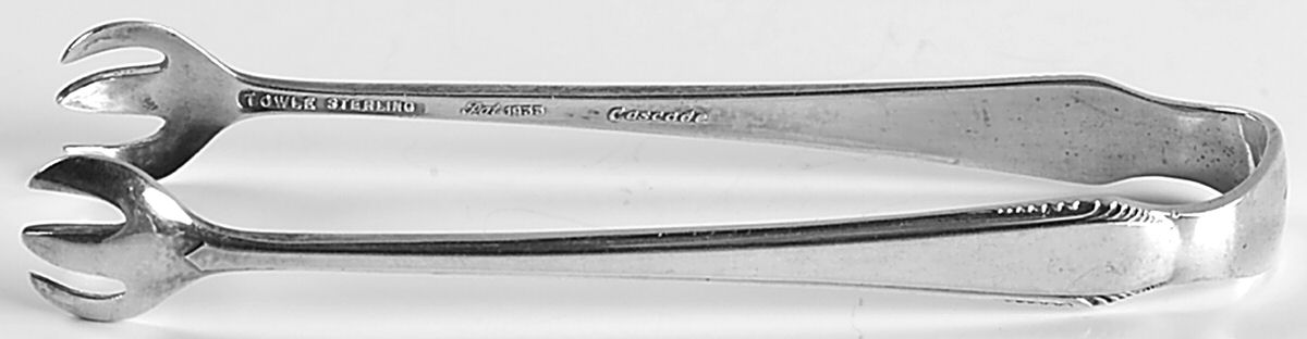 Cascade (Sterling, 1933, No Monograms) Sugar Tongs by Towle Silver-1