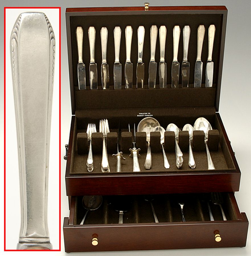 Cascade (Sterling, 1933, No Monograms) 58 Piece Set by Towle Silver-1